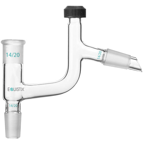 Deschem 24/29 3-Way 75° Bend Glass Distillation Head – Lab Chemistry Glassware